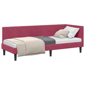 vidaXL Hoekbedframe Wijnrood 80 x 200 cm Fluweel