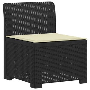 vidaXL E&eacute;npersoons Tuinbank met Kussen Rattan Look PP Antraciet