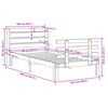 vidaXL Bedframe met hoofdbord massief grenenhout wasbruin 90x190 cm