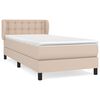 vidaXL Boxspring met matras kunstleer cappuccinokleurig 90x190 cm