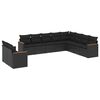 vidaXL 10-delige Loungeset met kussens poly rattan zwart