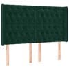vidaXL Hoofdbord met randen 163x16x118/128 cm fluweel donkergroen