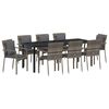 vidaXL Tuin eettafelset 9 st Grijs poly rattan