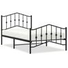 vidaXL Bedframe met hoofd- en voeteneinde&nbsp;metaal zwart 100x190 cm