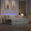 vidaXL Ottoman bed met matrassen en LED's 180x200cm fluweel lichtgrijs