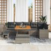 vidaXL Tuin Sofa Set met kussen 9 pcs Grijs poly rattan