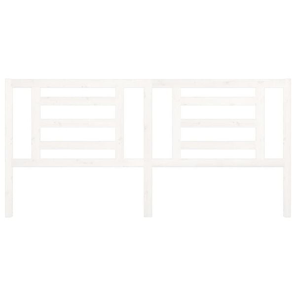 vidaXL Hoofdbord 206x4x100 cm massief grenenhout wit