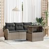 vidaXL Tuin Sofa Set met kussen met kussen 5 pcs Grijs Poly Rattan