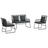 vidaXL Tuin eettafelset 3 pcs Zwart en Anthraciet poly rattan