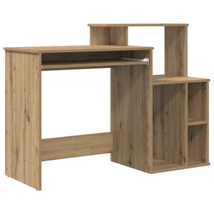 vidaXL Bureau Artisan Eiken 120,5 x 44 x 88,5 cm Bewerkt hout