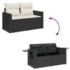 vidaXL 9-delige Loungeset met kussens poly rattan acacia zwart
