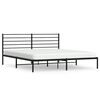 vidaXL Bedframe met hoofdbord metaal zwart 193x203 cm