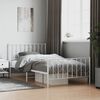 vidaXL Bedframe met hoofd- en voeteneinde&nbsp;metaal wit 107x203 cm