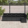 vidaXL Tuin Sofa Set met kussen met opslag 6 pcs Zwart Poly riet
