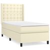 vidaXL Boxspring met matras kunstleer cr&egrave;mekleurig 90x200 cm