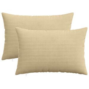 vidaXL Kussensloop 2 pcs HEERLEN Groen Grijs 40 x 60 cm corduroy