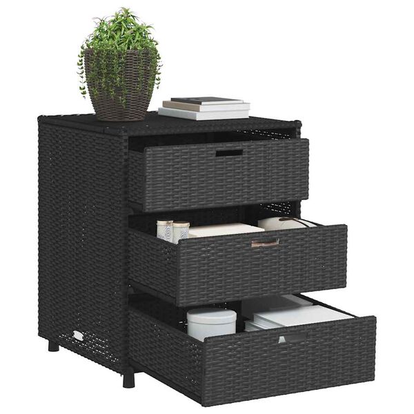 vidaXL Tuinkast 55x59x69 cm poly rattan zwart