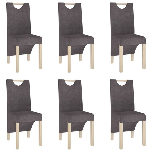 vidaXL Eetkamerstoelen 6 st stof taupe