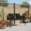 vidaXL Tuinbank met kussen Zwart 117 x 54 x 74.5 cm poly rattan