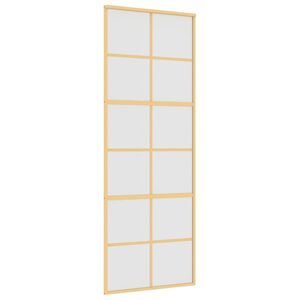 vidaXL Schuifdeur 76x205 cm mat ESG-glas en aluminium goudkleurig