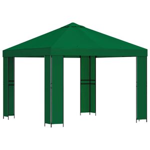 vidaXL Paviljoen 3 x 3 m Groen Polyester en staal 190 gsm