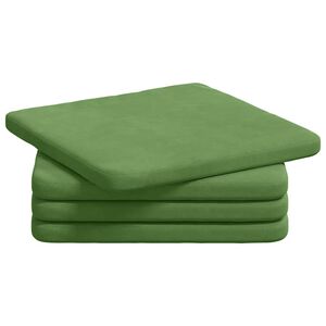 vidaXL Zitkussens 4 st Fluweel Lichtgroen 40 x 40 x 3 cm