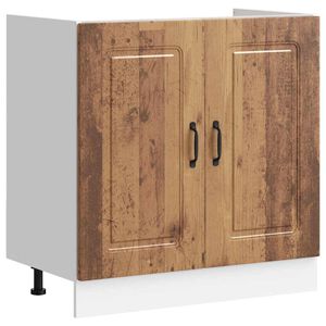 vidaXL Spoelbakonderkast Kalmar 80x46x81,5 cm bewerkt hout oud hout