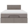 vidaXL Bed poef met matras en LED's 120x190 cm stof taupe