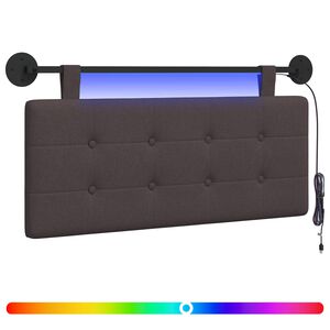 vidaXL Hangend hoofdbord Met LED-verlichting Donkerbruin Stof