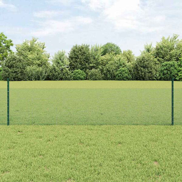vidaXL Hek met Paal Groen 0,5 x 50 m Staal en PVC