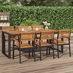 vidaXL Tuintafel met U-vormige poten 200x90x75 cm massief acaciahout