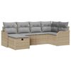 vidaXL Tuin Sofa Set met kussen met opslag 6 pcs Beige Poly riet