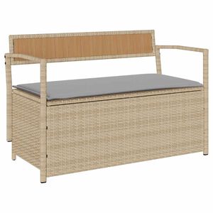 vidaXL Tuinbank met kussen beige polyrotan