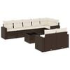 vidaXL 9-delige Loungeset met kussens poly rattan bruin
