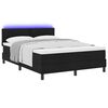 vidaXL Boxspring bed met matras met hoofdeinde Zwart 140 x 190 cm Stof