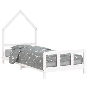 vidaXL Kinderbedframe 90x190 cm massief grenenhout wit