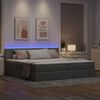 vidaXL Opbergbed met LED met matras Lichtgrijs 200 x 200 cm Polyester