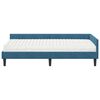 vidaXL Hoekbedframe met Matras Anders 2 pcs Blauw Fluweel
