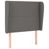 vidaXL Hoofdbord met randen 103x23x118/128 cm kunstleer grijs