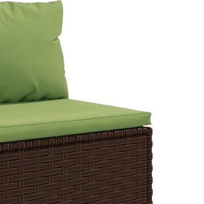 vidaXL 6-delige Loungeset met kussens poly rattan bruin