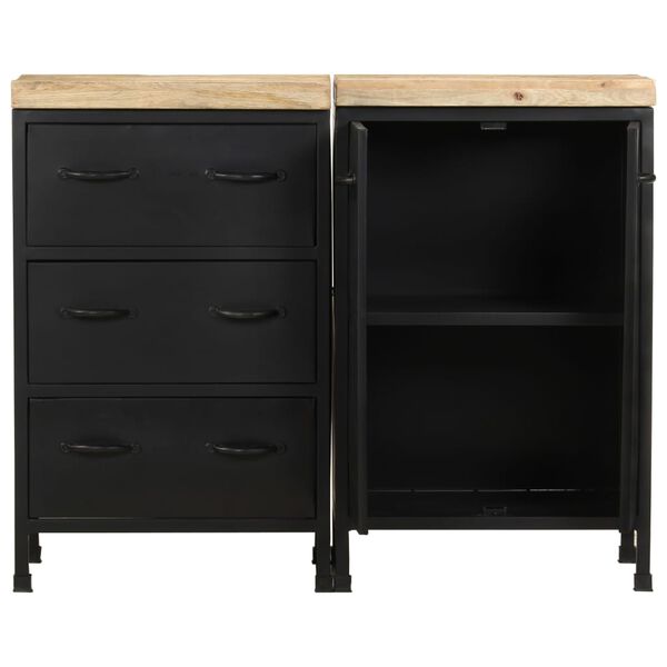 vidaXL Dressoir met 3 lades en 2 deuren ruw mangohout