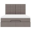 vidaXL Ottoman bed met matras 140x200cm stof taupe