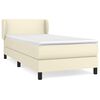 vidaXL Boxspring met matras kunstleer cr&egrave;mekleurig 100x200 cm