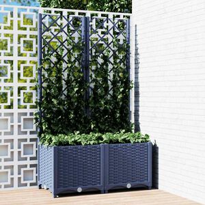 vidaXL Plantenbak met trellis blauwgrijs 80x40x136 cm PP