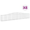 vidaXL Schanskorven 8 st gewelfd 400x30x60/80 cm ijzer