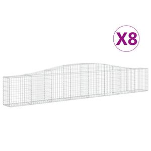 vidaXL Schanskorven 8 st gewelfd 400x30x60/80 cm ijzer