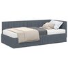 vidaXL Hoekbedframe met Matras met hoofdeinde 2 pcs Grijs Fluweel