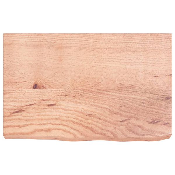 vidaXL Tafelblad 60x40x(2-6) cm behandeld massief eikenhout lichtbruin