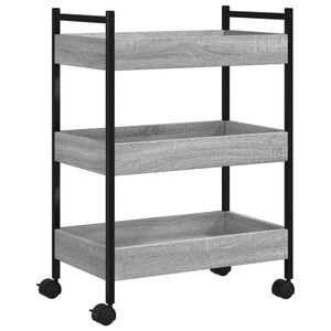 vidaXL Keukentrolley 50x30x70 cm bewerkt hout grijs sonoma eikenkleur