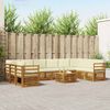 vidaXL Hoekbank Set 11 pcs Natuurlijk en Cr&egrave;me Massief Acaciahout